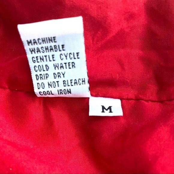 VTG Rare Coaco Red Silk Bomber Jacket Size  M - Picture 9 of 10